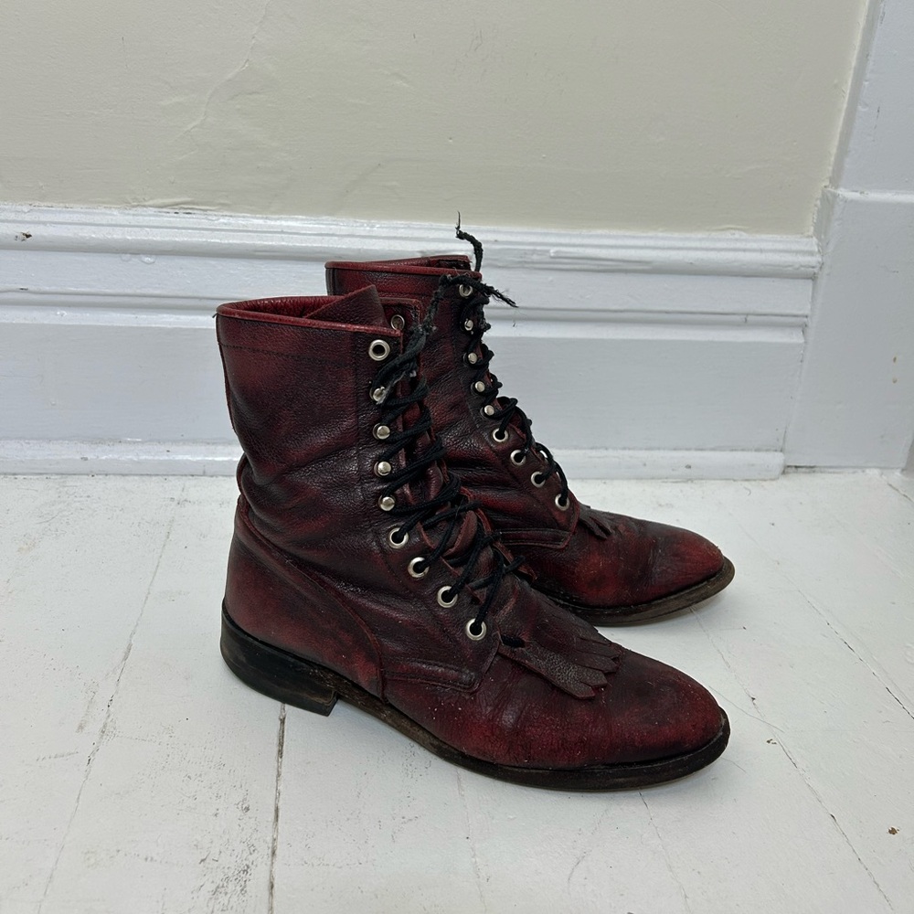Oxblood Leather Ropers (Vintage Dan Post)